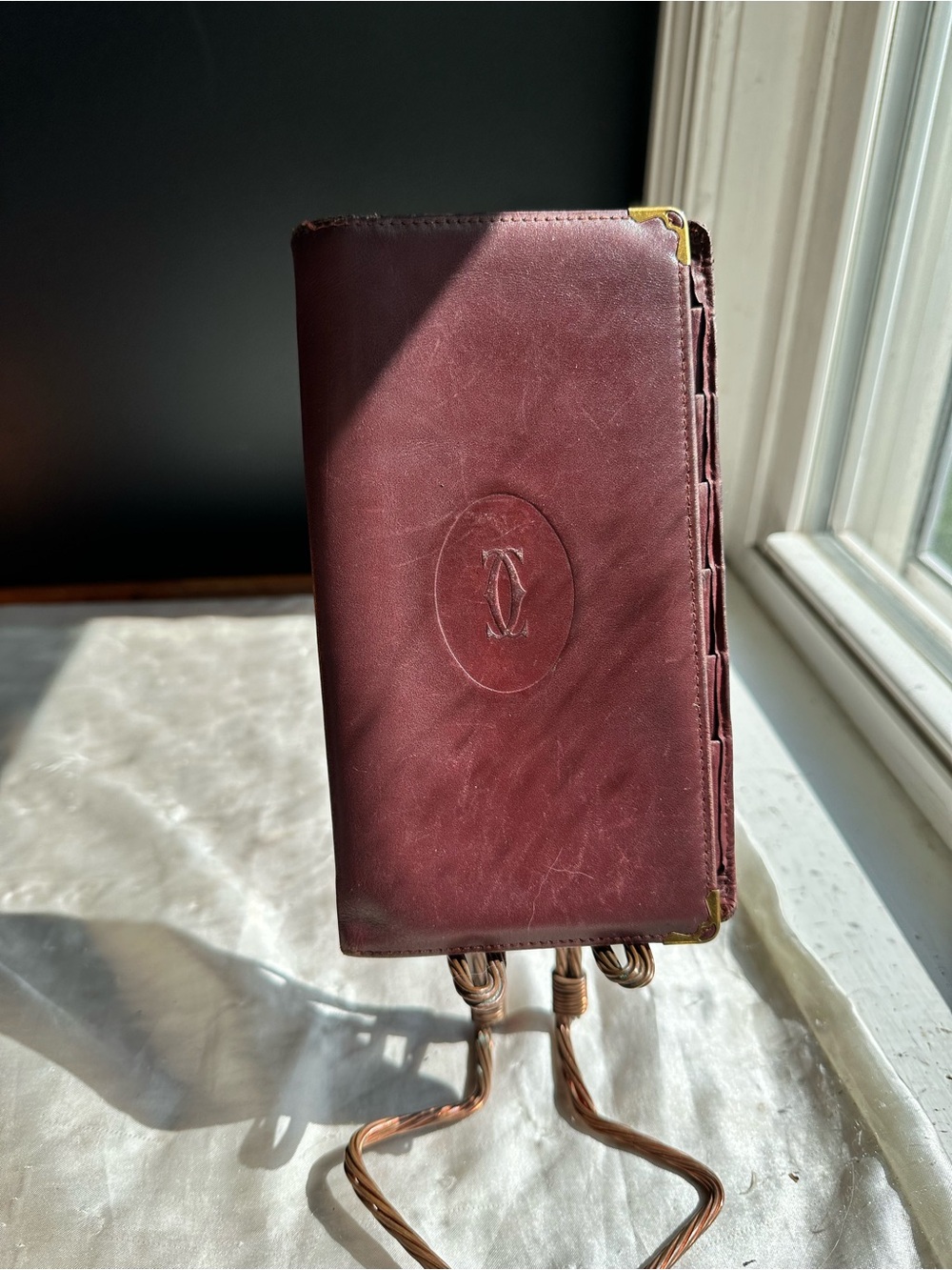 Cartier Burgundy Leather Organizer Wallet